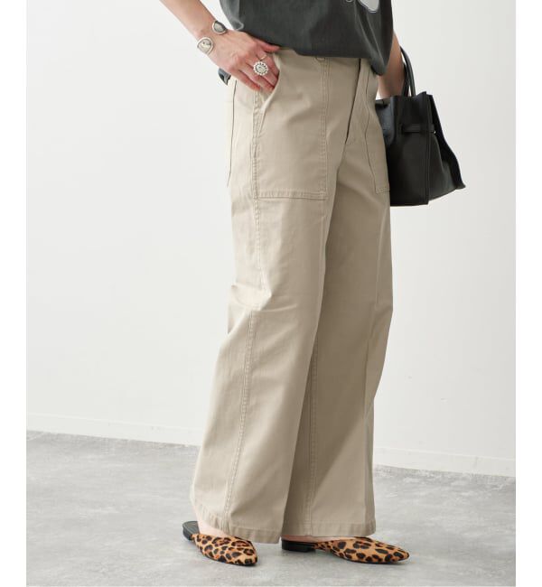Spick and Span「《WEB限定カラー有り / 予約》バックサテンストレッチベイカーパンツ」|カーゴ|