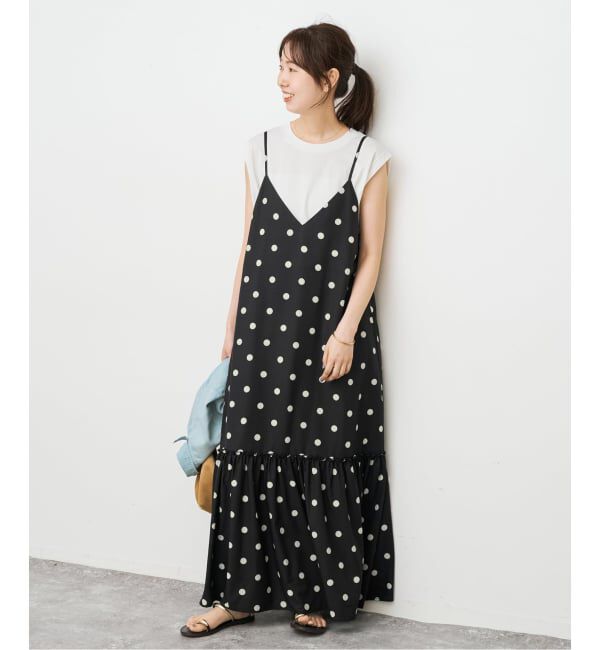 Spick and Span「《WEB限定 / 追加》ドットティアードキャミソールワンピース」|ワンピース|