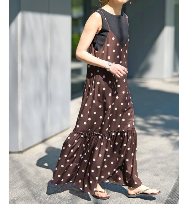 Spick and Span「《WEB限定 / 追加》ドットティアードキャミソールワンピース」|ワンピース|