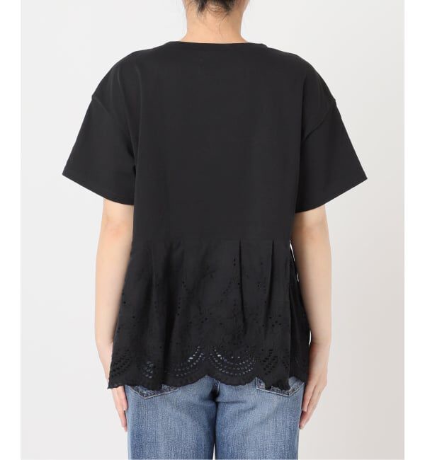 Spick and Span「《WEB限定 / 追加予約》カットワークレースペプラムTシャツ」|Tシャツ・カットソー|