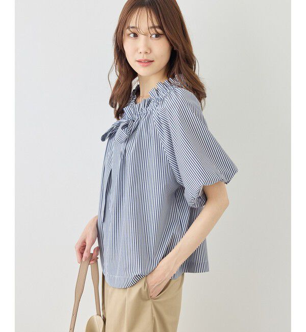 Rope&rsquo;Picnic「前後2WAYギャザーリボンデザインシャツ/UVケア・接触冷感・リンクコーデ」|シャツ・ブラウス|