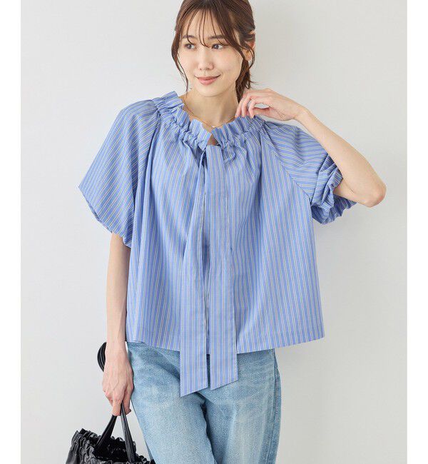 Rope&rsquo;Picnic「前後2WAYギャザーリボンデザインシャツ/UVケア・接触冷感・リンクコーデ」|シャツ・ブラウス|
