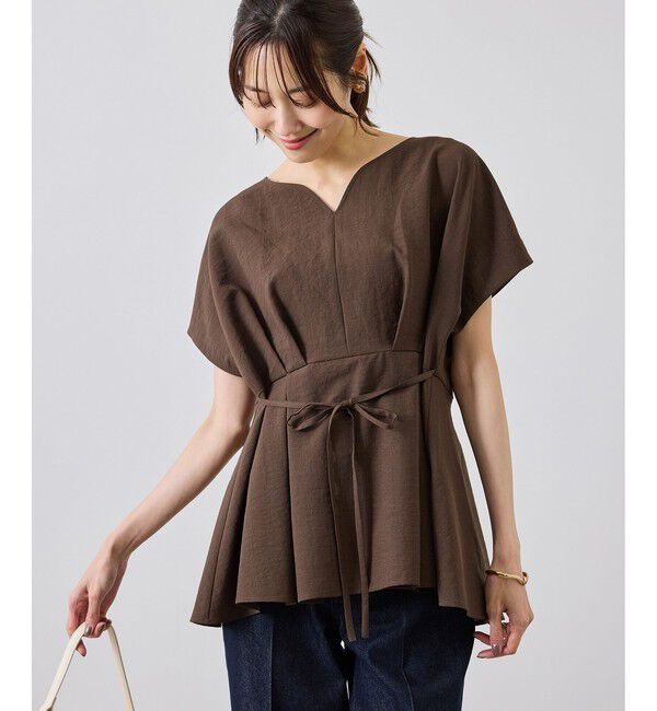 Rope&rsquo;Picnic「【ベストヒット】ハートネックペプラムブラウス/接触冷感」|シャツ・ブラウス|