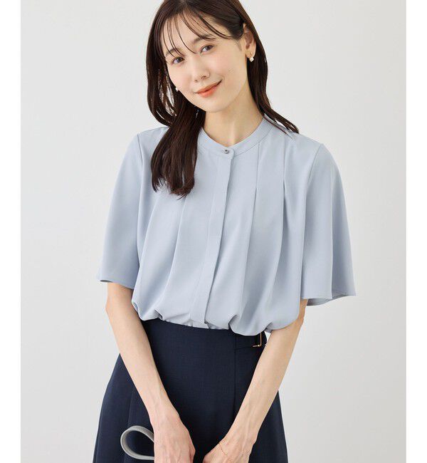 Rope&rsquo;Picnic「ジョーゼットタックハーフスリーブブラウス」|シャツ・ブラウス|
