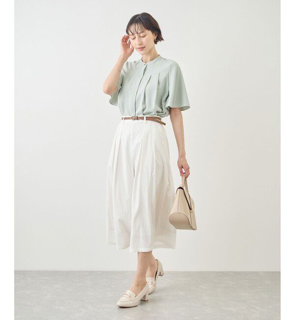 Rope&rsquo;Picnic「ジョーゼットタックハーフスリーブブラウス」|シャツ・ブラウス|