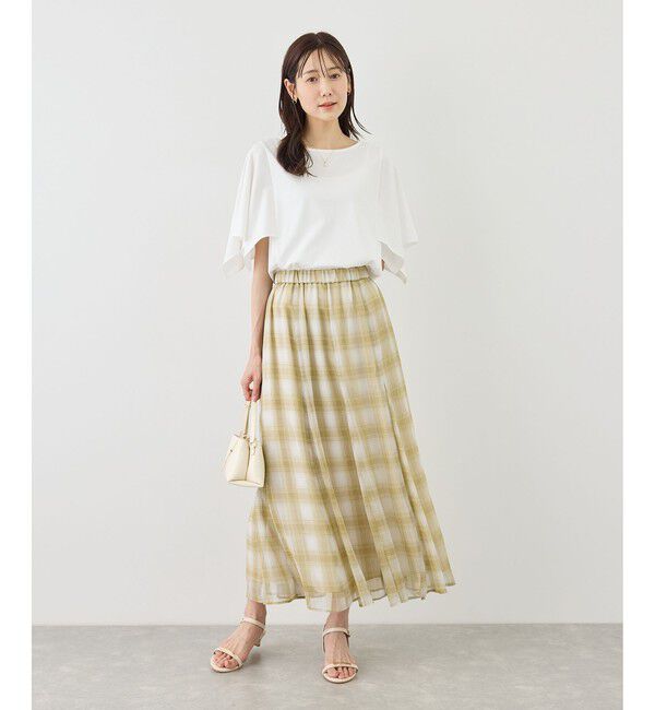 Rope&rsquo;Picnic「70シルケットハンカチスリーブトップス/UVカット・接触冷感」|Tシャツ・カットソー|