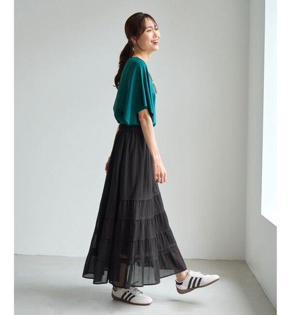 Rope&rsquo;Picnic「70シルケットハンカチスリーブトップス/UVカット・接触冷感」|Tシャツ・カットソー|