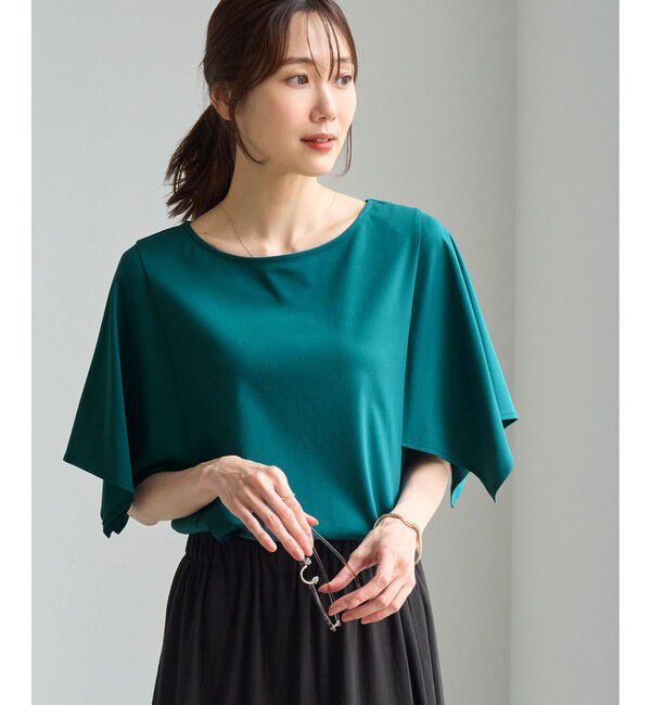 Rope&rsquo;Picnic「70シルケットハンカチスリーブトップス/UVカット・接触冷感」|Tシャツ・カットソー|