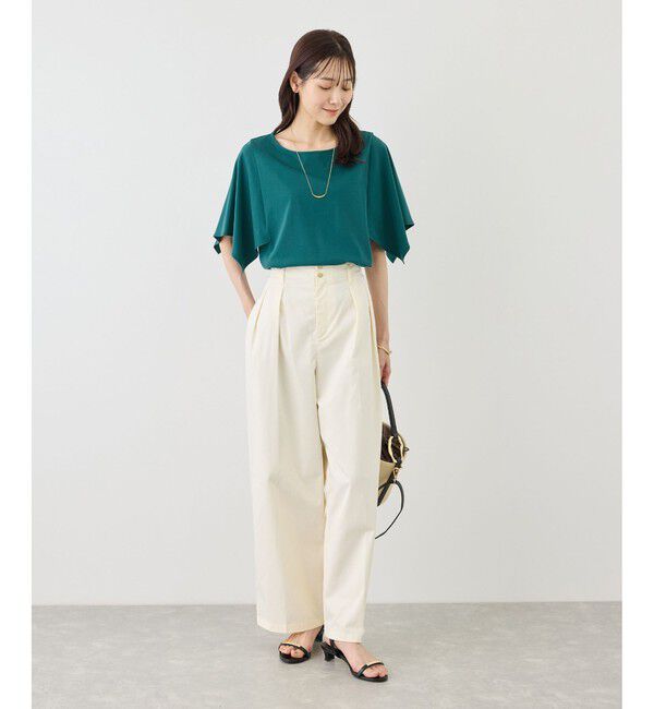 Rope&rsquo;Picnic「70シルケットハンカチスリーブトップス/UVカット・接触冷感」|Tシャツ・カットソー|