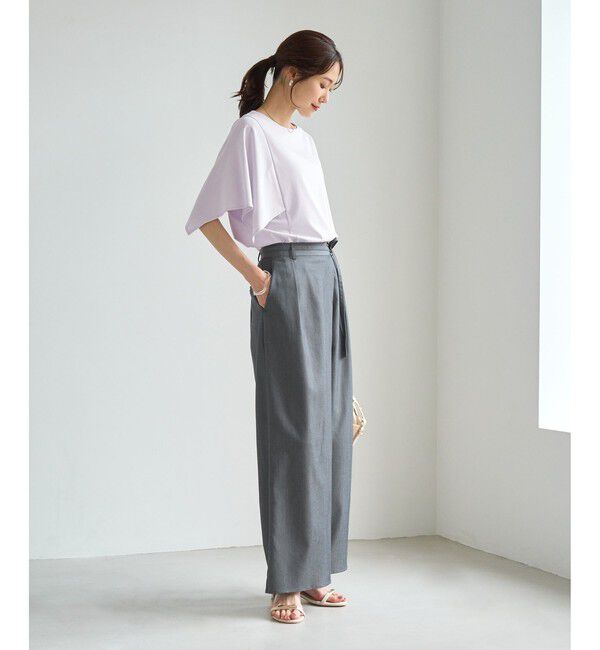 Rope&rsquo;Picnic「70シルケットハンカチスリーブトップス/UVカット・接触冷感」|Tシャツ・カットソー|