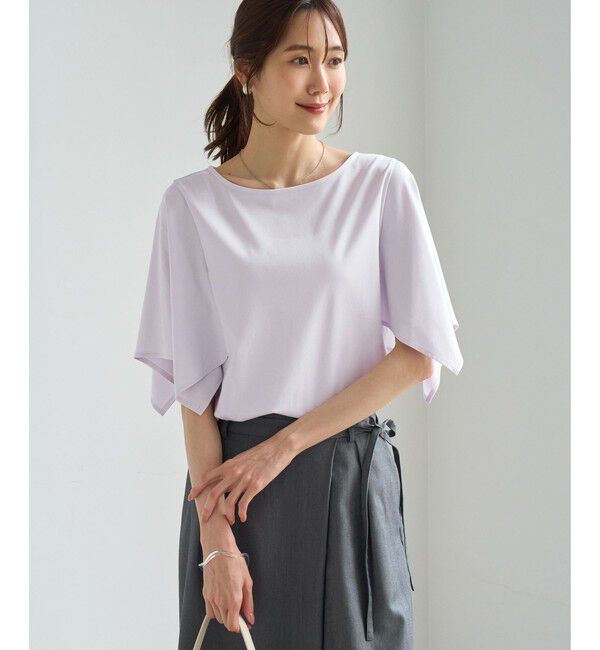 Rope&rsquo;Picnic「70シルケットハンカチスリーブトップス/UVカット・接触冷感」|Tシャツ・カットソー|