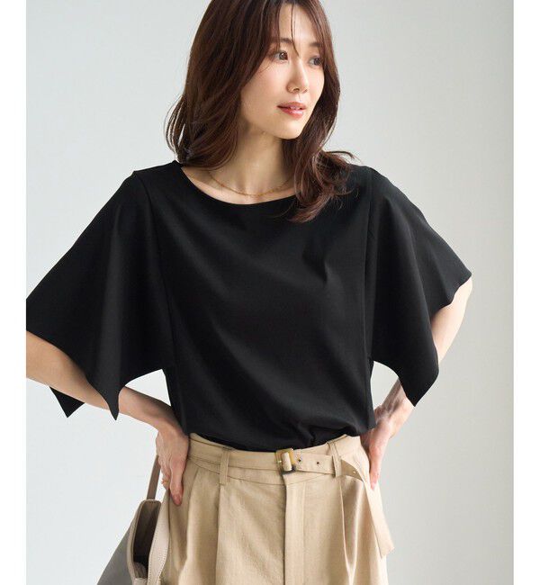 Rope&rsquo;Picnic「70シルケットハンカチスリーブトップス/UVカット・接触冷感」|Tシャツ・カットソー|