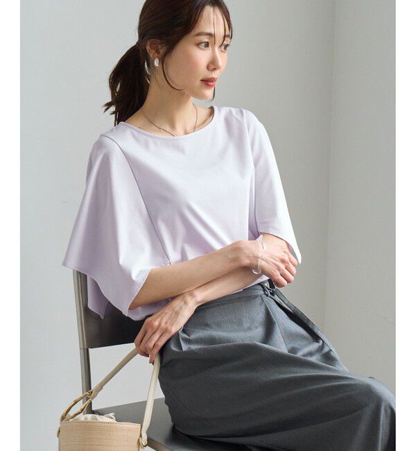 Rope&rsquo;Picnic「70シルケットハンカチスリーブトップス/UVカット・接触冷感」|Tシャツ・カットソー|