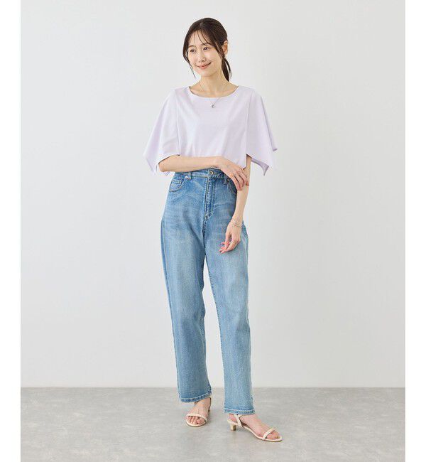 Rope&rsquo;Picnic「70シルケットハンカチスリーブトップス/UVカット・接触冷感」|Tシャツ・カットソー|