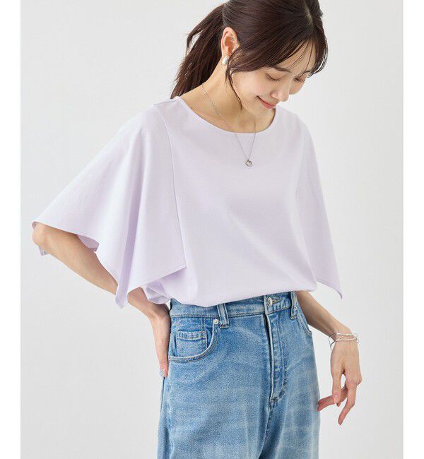 Rope&rsquo;Picnic「70シルケットハンカチスリーブトップス/UVカット・接触冷感」|Tシャツ・カットソー|