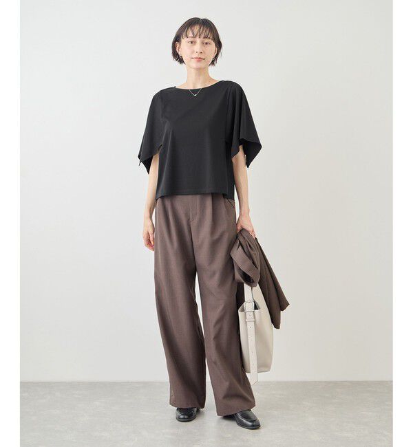 Rope&rsquo;Picnic「70シルケットハンカチスリーブトップス/UVカット・接触冷感」|Tシャツ・カットソー|