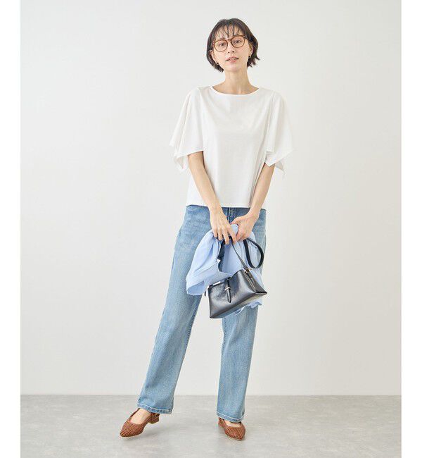 Rope&rsquo;Picnic「70シルケットハンカチスリーブトップス/UVカット・接触冷感」|Tシャツ・カットソー|