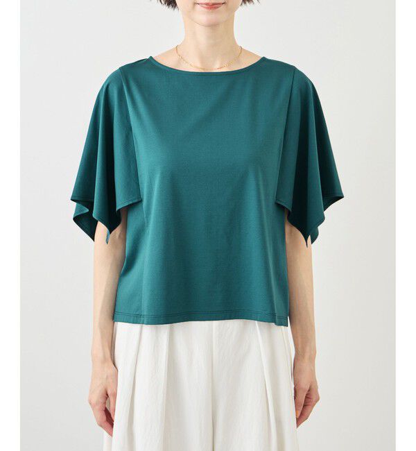 Rope&rsquo;Picnic「70シルケットハンカチスリーブトップス/UVカット・接触冷感」|Tシャツ・カットソー|