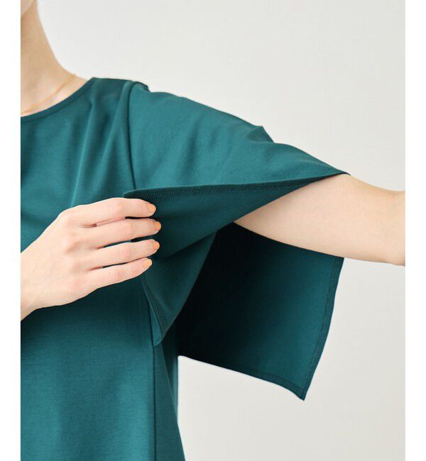 Rope&rsquo;Picnic「70シルケットハンカチスリーブトップス/UVカット・接触冷感」|Tシャツ・カットソー|
