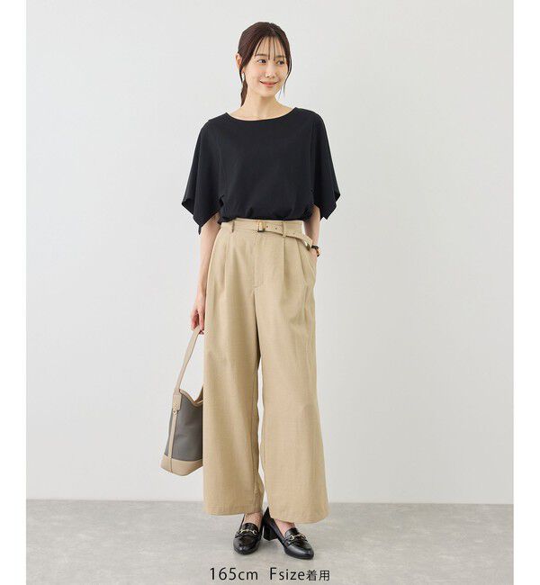 Rope&rsquo;Picnic「70シルケットハンカチスリーブトップス/UVカット・接触冷感」|Tシャツ・カットソー|