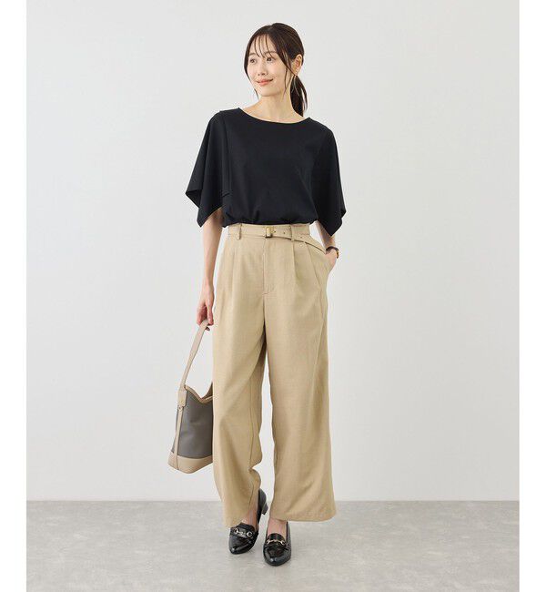 Rope&rsquo;Picnic「70シルケットハンカチスリーブトップス/UVカット・接触冷感」|Tシャツ・カットソー|