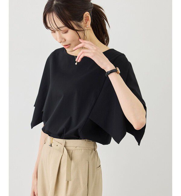 Rope&rsquo;Picnic「70シルケットハンカチスリーブトップス/UVカット・接触冷感」|Tシャツ・カットソー|