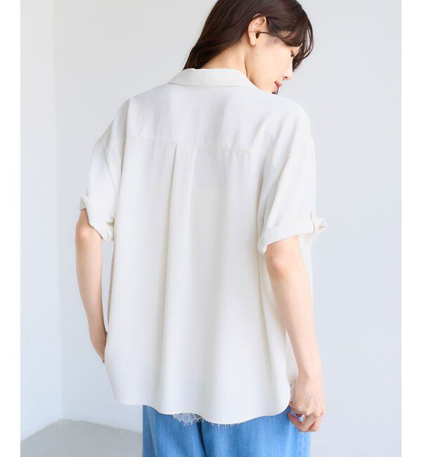 Rope&rsquo;Picnic「【ちゃんと+かわいい保証】カットジョーゼットスキッパーブラウス/UVケア・接触冷感・防シワ」|シャツ・ブラウス|