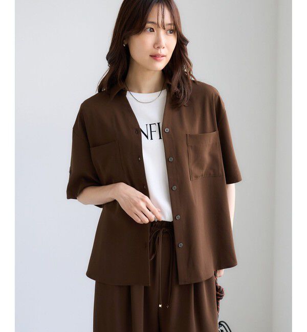 Rope&rsquo;Picnic「【ちゃんと+かわいい保証】カットジョーゼットスキッパーブラウス/UVケア・接触冷感・防シワ」|シャツ・ブラウス|