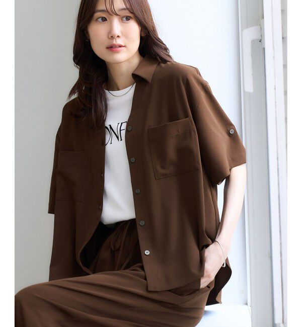 Rope&rsquo;Picnic「【ちゃんと+かわいい保証】カットジョーゼットスキッパーブラウス/UVケア・接触冷感・防シワ」|シャツ・ブラウス|