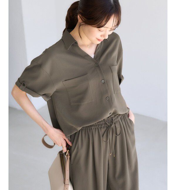 Rope&rsquo;Picnic「【ちゃんと+かわいい保証】カットジョーゼットスキッパーブラウス/UVケア・接触冷感・防シワ」|シャツ・ブラウス|