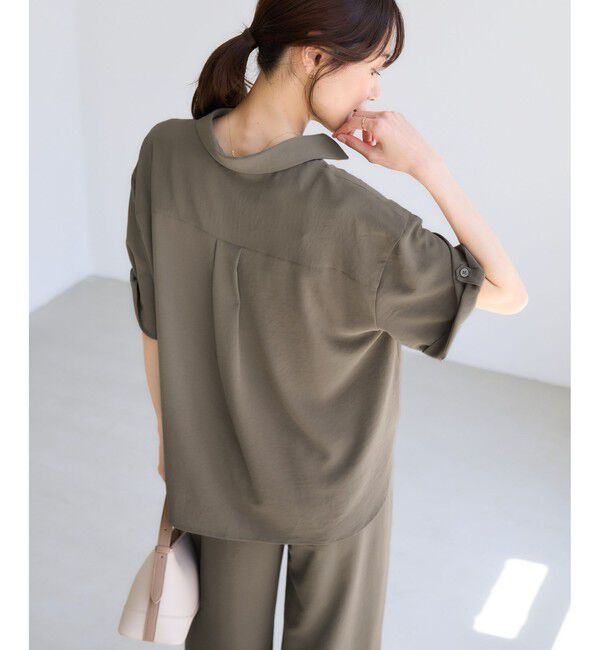 Rope&rsquo;Picnic「【ちゃんと+かわいい保証】カットジョーゼットスキッパーブラウス/UVケア・接触冷感・防シワ」|シャツ・ブラウス|