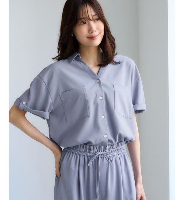 Rope&rsquo;Picnic「【ちゃんと+かわいい保証】カットジョーゼットスキッパーブラウス/UVケア・接触冷感・防シワ」|シャツ・ブラウス|