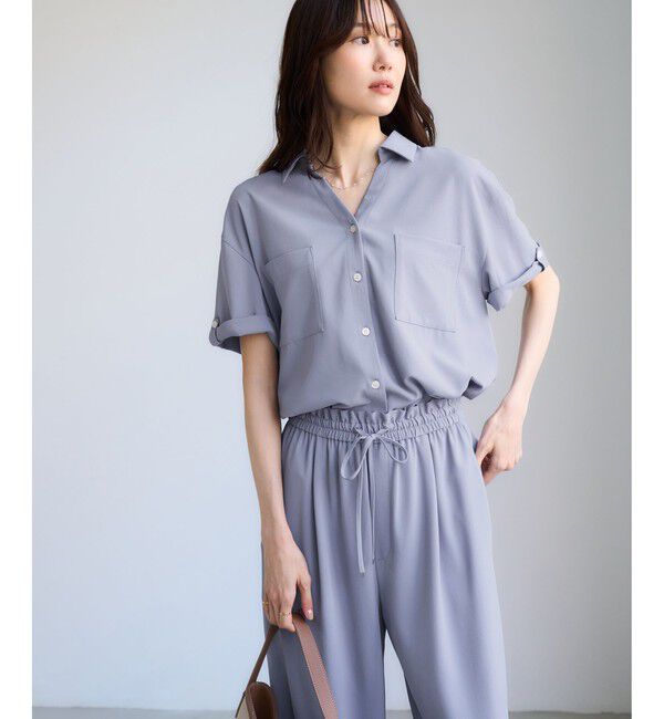 Rope&rsquo;Picnic「【ちゃんと+かわいい保証】カットジョーゼットスキッパーブラウス/UVケア・接触冷感・防シワ」|シャツ・ブラウス|