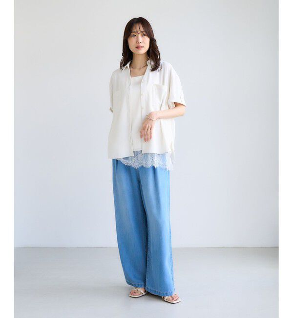 Rope&rsquo;Picnic「【ちゃんと+かわいい保証】カットジョーゼットスキッパーブラウス/UVケア・接触冷感・防シワ」|シャツ・ブラウス|