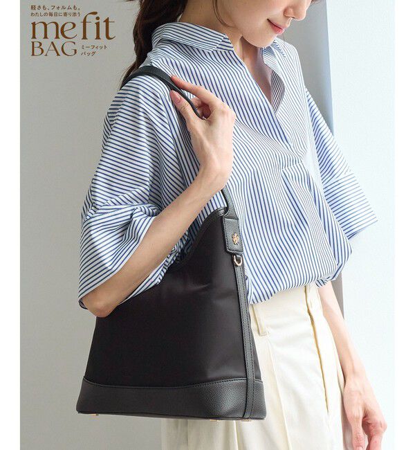 ROPE PICNIC PASSAGE「【ちゃんと+かわいい保証】me fit BAG コンビフィットワンショルダーミドルバッグ/軽量・撥水」|ショルダー・メッセンジャー|ブラック(01)