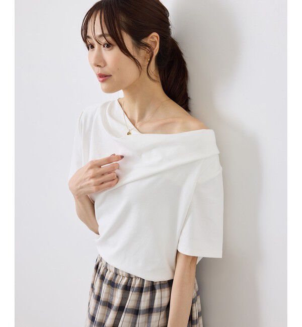 Rope&rsquo;Picnic「ハーフスリーブドレープカットトップス」|Tシャツ・カットソー|