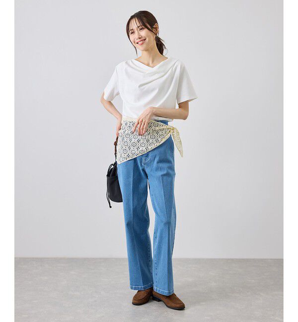 Rope&rsquo;Picnic「ハーフスリーブドレープカットトップス」|Tシャツ・カットソー|