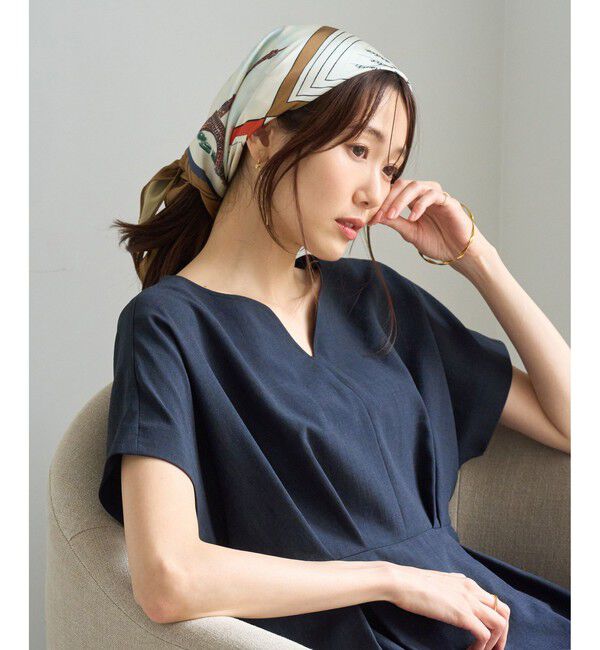 ROPE PICNIC PASSAGE「PARIS Peaceful Scenery スカーフ 70cm」|バンダナ・スカーフ|