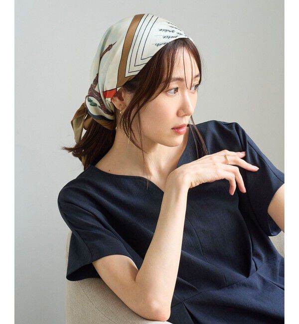 ROPE PICNIC PASSAGE「PARIS Peaceful Scenery スカーフ 70cm」|バンダナ・スカーフ|