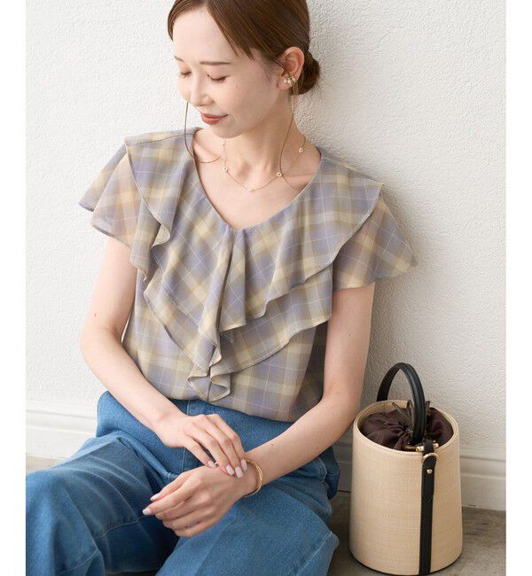 Rope&rsquo;Picnic「シアーマドラスチェックボイルブラウス」|シャツ・ブラウス|