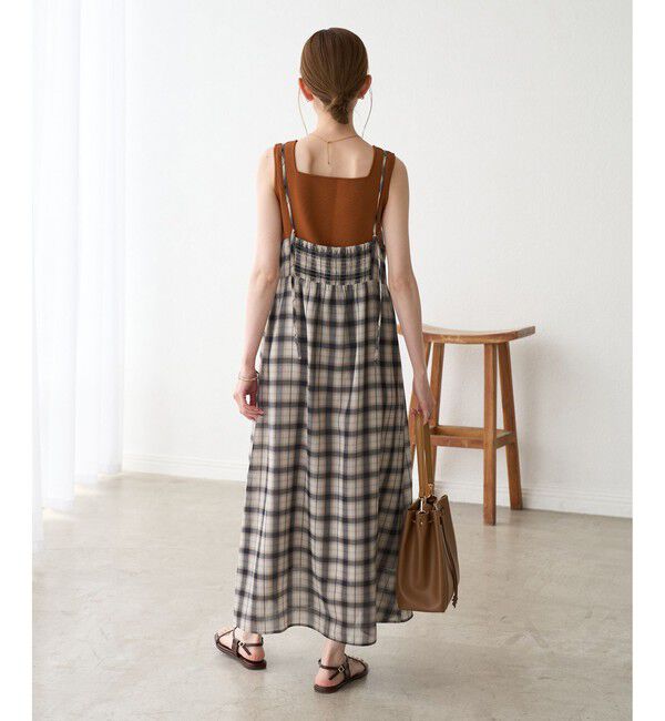 Rope&rsquo;Picnic「【一部店舗限定】シアーマドラスチェックボイルキャミワンピース」|ワンピース|