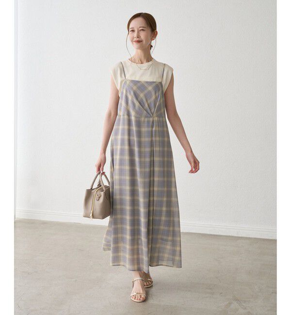 Rope&rsquo;Picnic「【一部店舗限定】シアーマドラスチェックボイルキャミワンピース」|ワンピース|
