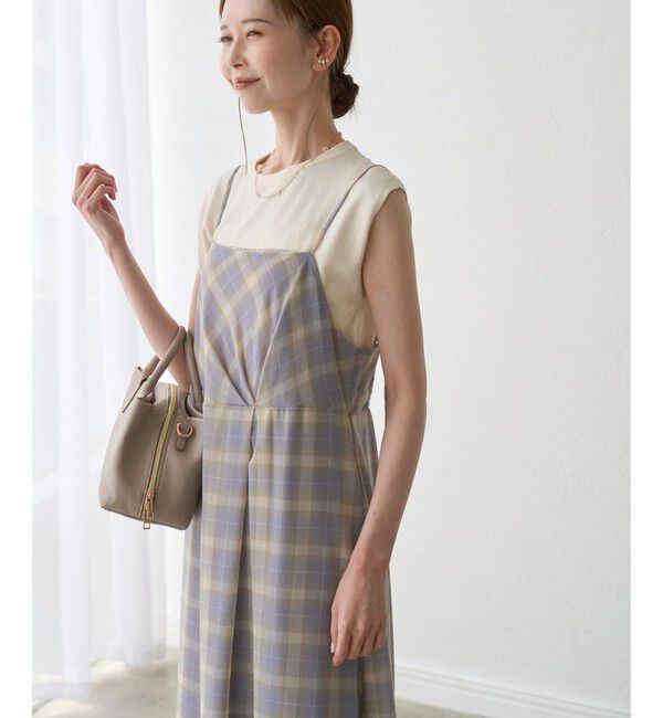 Rope&rsquo;Picnic「【一部店舗限定】シアーマドラスチェックボイルキャミワンピース」|ワンピース|