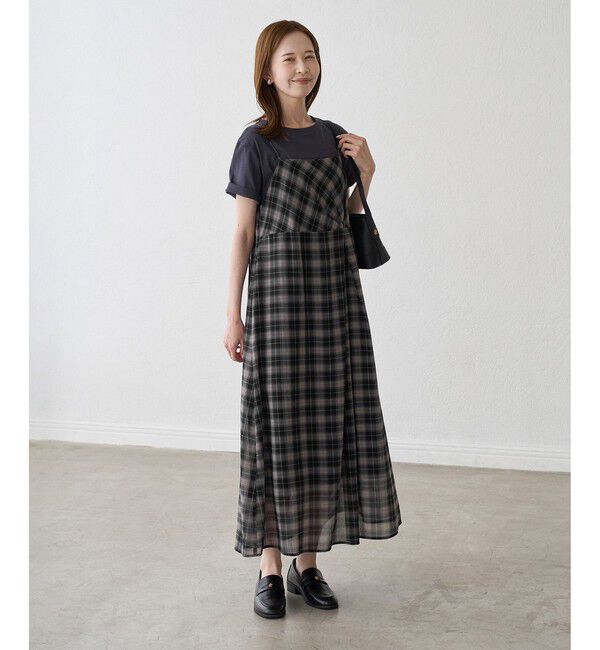 Rope&rsquo;Picnic「【一部店舗限定】シアーマドラスチェックボイルキャミワンピース」|ワンピース|