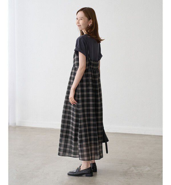 Rope&rsquo;Picnic「【一部店舗限定】シアーマドラスチェックボイルキャミワンピース」|ワンピース|