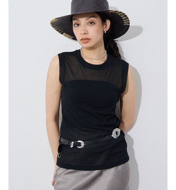  「シアーストレッチノースリーブプルオーバー」|Tシャツ・カットソー|