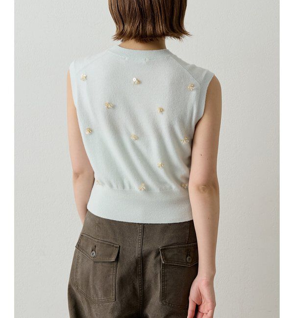  「《アンサンブル対応》ビーズ刺繍ニットベスト」|ニット・セーター|