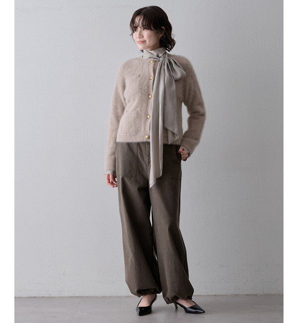  「カシミヤ混ファークルーネックニットジャケット」|ニット・セーター|