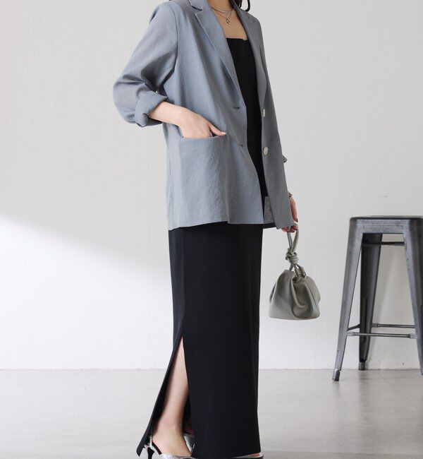  「【夏にも羽織れるシアー素材/軽量/冷房対策】ダブルポケットシアージャケット」|テーラードジャケット|