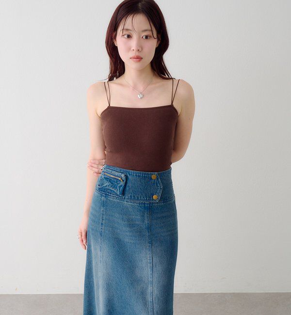  「【ベストヒットアイテム/累計販売10万枚突破】カップ付きクロップドブラキャミ」|キャミソール|